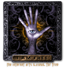 I AM FREE - Eye in Hand logo of the Internet Arts Museum for Free (IAMfree) logo [ error 403: Forbidden /no access on 29march98 ]