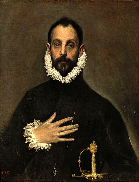 El Greco's painting of 'el Caballero de la mano al pecho'