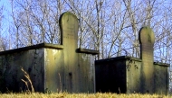 slot & tab tombs at Falling Springs Baptist Church cemetery, Allred, Overton County, Tennessee