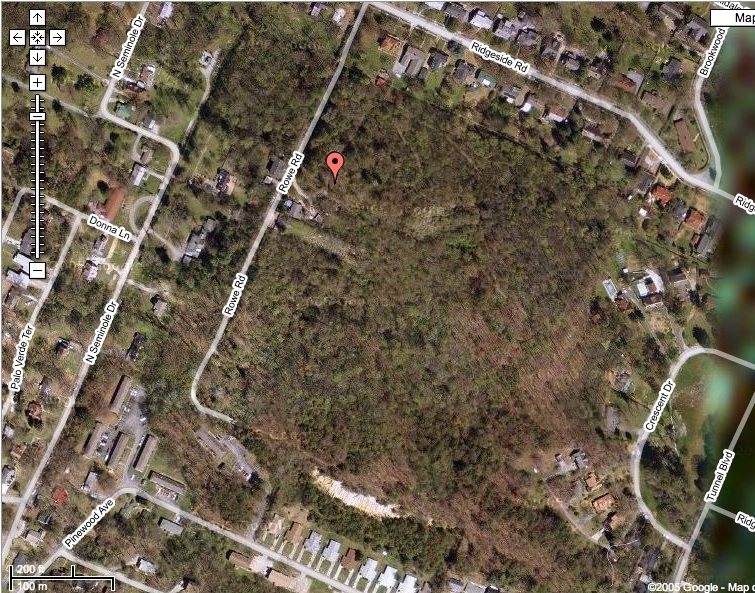 map of Pleasant Garden cemetery, Ridgeside (Chattanooga) TN