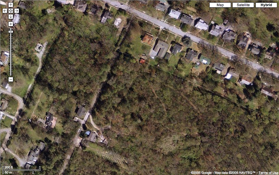 map of Pleasant Garden cemetery, Ridgeside (Chattanooga) TN