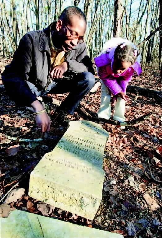LaFrederick Thirkill & daughter & Ed Johnson gravestone